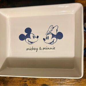Rae Dunn Cream Tray with Mickey & Minnie Design